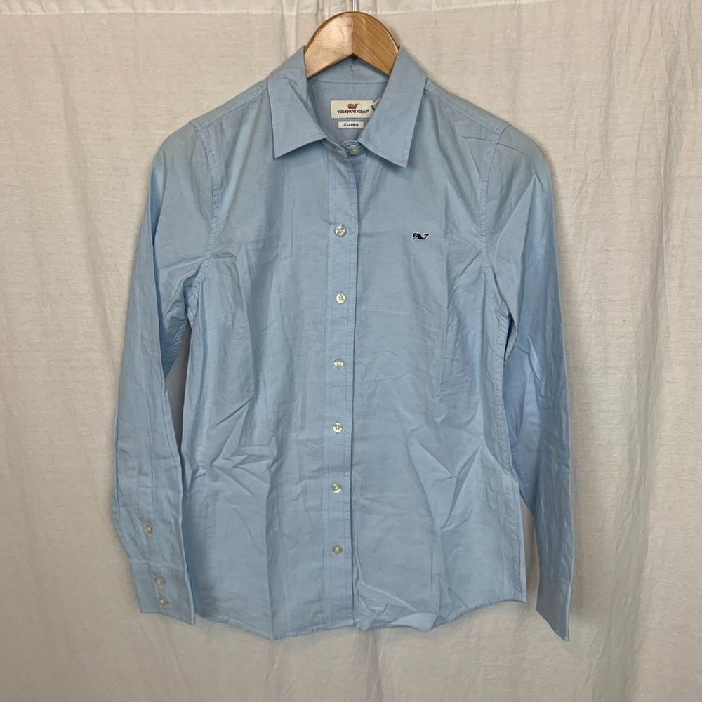 Vineyard Vines Women's Oxford Button Front Shirt Classic Fit Long Sleeve